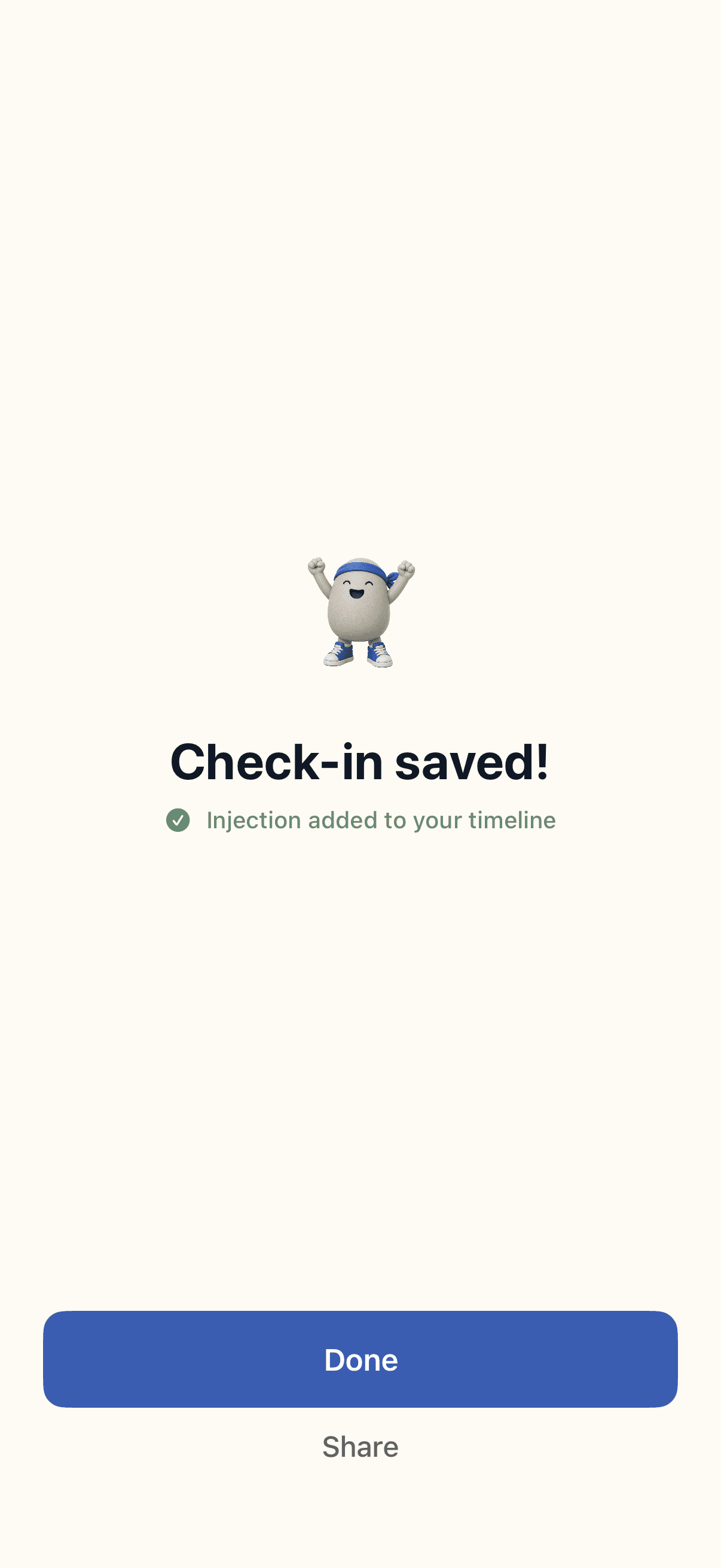 Check-in saved confirmation with Glppy
