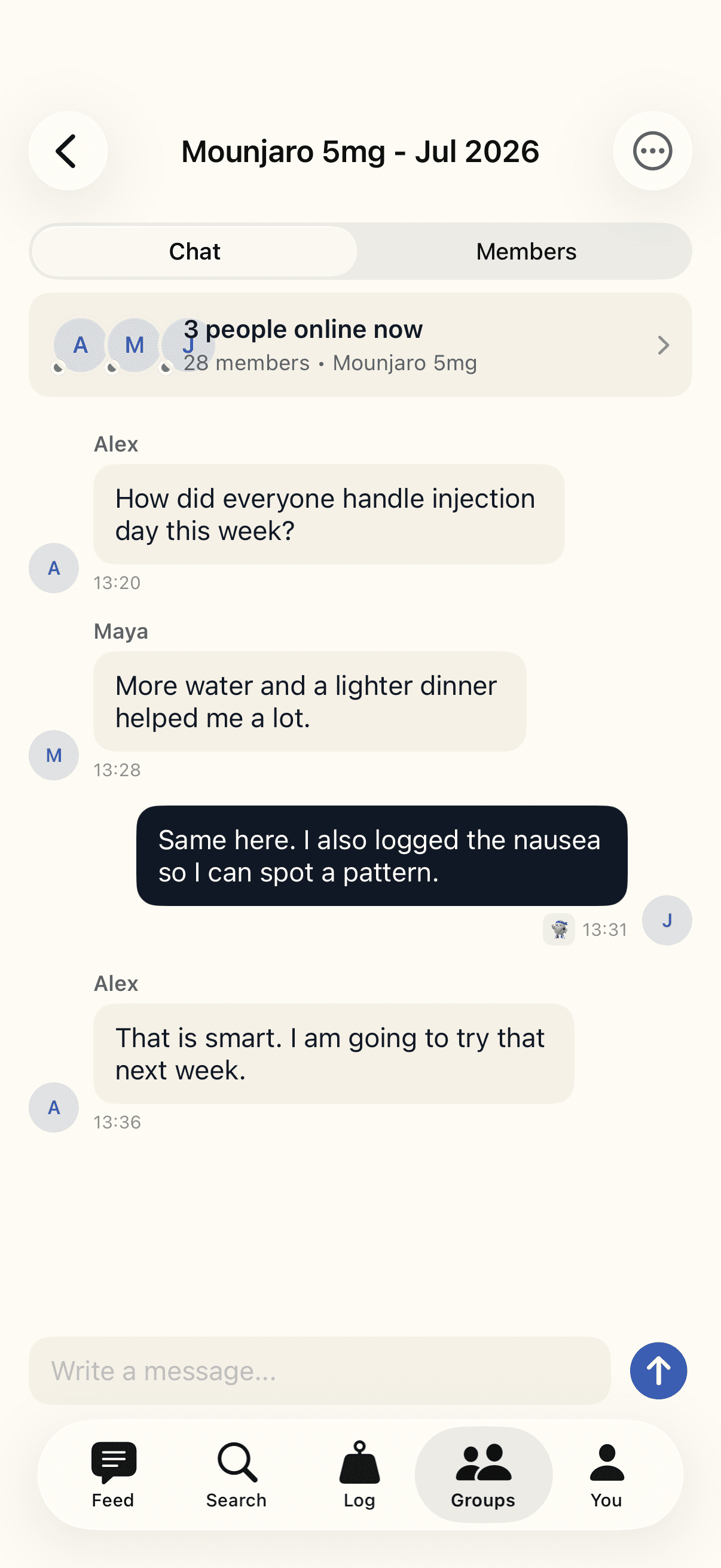 Support Circles group chat
